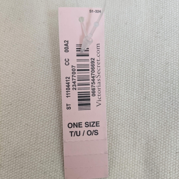 NWT Victoria's Secret Large White and Pink Tote Beach Travel Bag Rhinestones - Picture 5 of 6